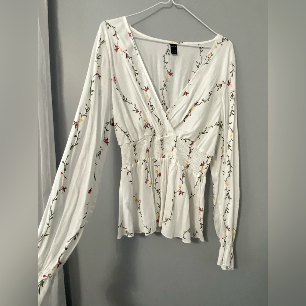 White floral top